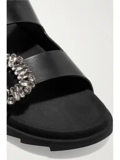 Roger Vivier Slidy Viv Crystal-embellished Leather Slides | Thumbnail 4