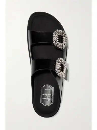 Roger Vivier Slidy Viv Crystal-embellished Leather Slides | Thumbnail 5