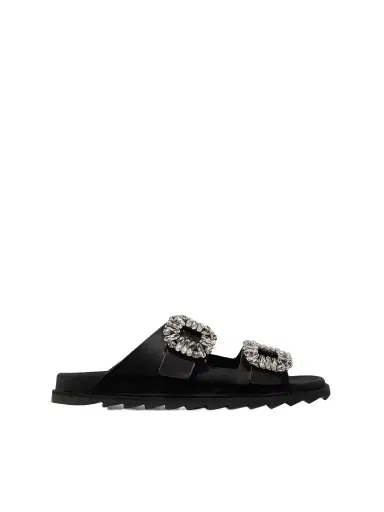 Roger Vivier Slidy Viv Crystal-embellished Leather Slides | Thumbnail 1