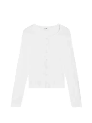 LESET Pointelle-knit Cotton-jersey Cardigan | Thumbnail 1