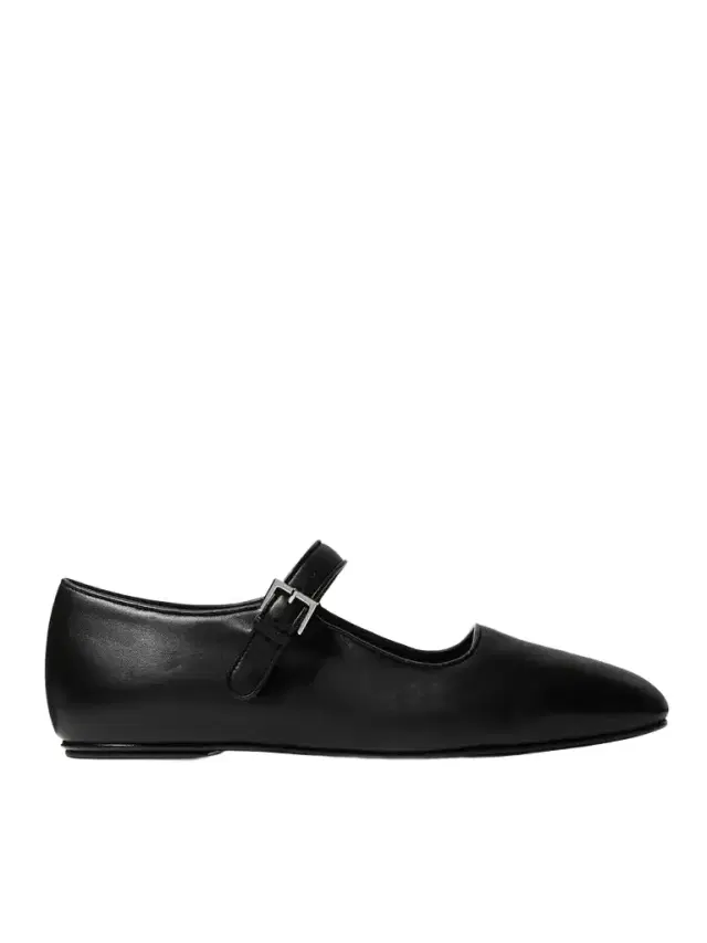 Ava Leather Mary Jane Ballet Flats