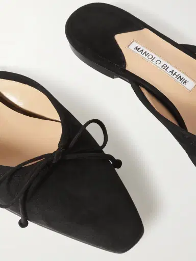 Manolo Blahnik Ballerimu Bow-detailed Suede Slip-ons | Thumbnail 4 Manolo Blahnik Ballerimu Bow-detailed Suede Slip-ons | Thumbnail 4