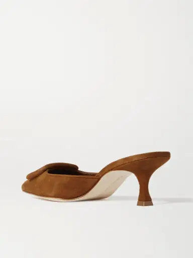 Manolo Blahnik Maysale 50 Buckled Suede Mules | Thumbnail 3 Manolo Blahnik Maysale 50 Buckled Suede Mules | Thumbnail 3