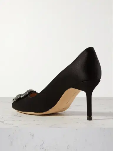 Manolo Blahnik Hangisi 70 Crystal-embellished Satin Pumps | Thumbnail 3 Manolo Blahnik Hangisi 70 Crystal-embellished Satin Pumps | Thumbnail 3