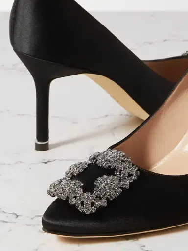 Manolo Blahnik Hangisi 70 Crystal-embellished Satin Pumps | Thumbnail 4 Manolo Blahnik Hangisi 70 Crystal-embellished Satin Pumps | Thumbnail 4