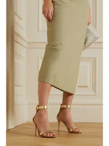 Gianvito Rossi Portofino 85 Metallic Leather Sandals | Thumbnail 2