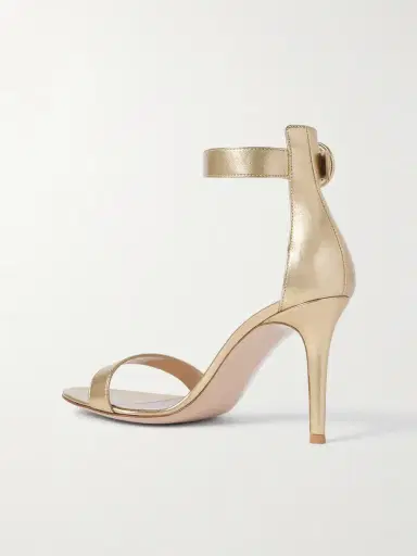 Gianvito Rossi Portofino 85 Metallic Leather Sandals | Thumbnail 3