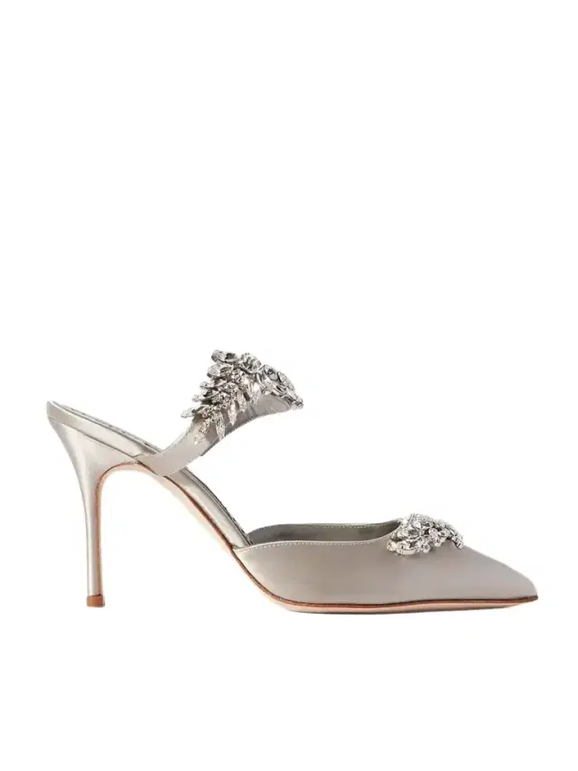 Lurum 90 Crystal-embellished Satin Mules