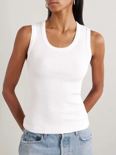 AGOLDE Poppy Ribbed Stretch Organic Cotton And Lyocell-blend Jersey Tank | Thumbnail 3 AGOLDE Poppy Ribbed Stretch Organic Cotton And Lyocell-blend Jersey Tank | Thumbnail 3