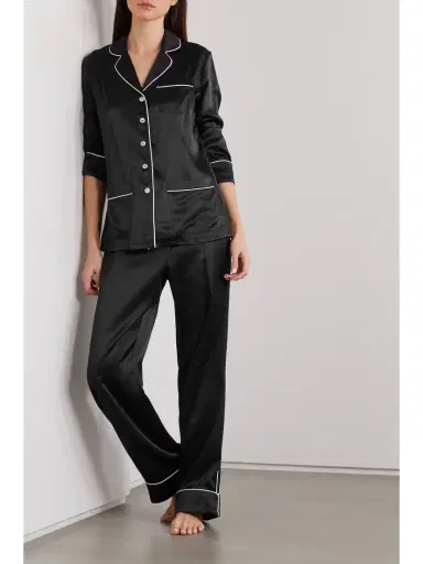 Olivia von Halle Coco Silk-satin Pajama Set | Thumbnail 2 Olivia von Halle Coco Silk-satin Pajama Set | Thumbnail 2