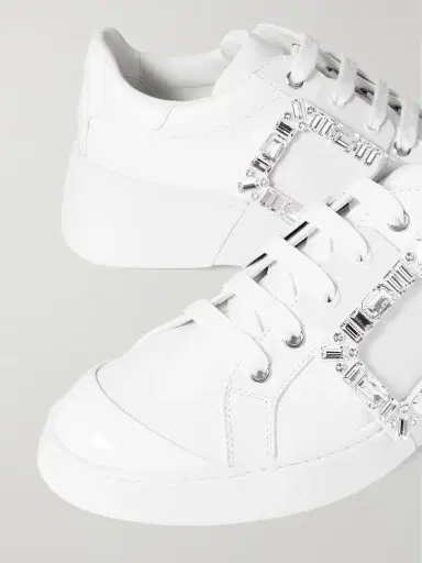 Roger Vivier Viv Skate Crystal-embellished Rubber-trimmed Leather Sneakers | Thumbnail 4 Roger Vivier Viv Skate Crystal-embellished Rubber-trimmed Leather Sneakers | Thumbnail 4