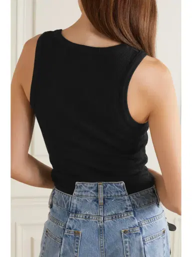 AGOLDE Poppy Ribbed Stretch Organic Cotton And Tencel™ Lyocell-blend Jersey Tank | Thumbnail 3 AGOLDE Poppy Ribbed Stretch Organic Cotton And Tencel™ Lyocell-blend Jersey Tank | Thumbnail 3
