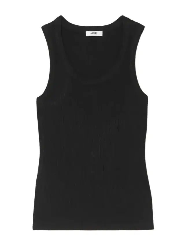 AGOLDE Poppy Ribbed Stretch Organic Cotton And Tencel™ Lyocell-blend Jersey Tank