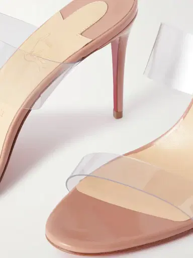 Christian Louboutin Just Nothing 85 Pvc And Patent-leather Mules | Thumbnail 4 Christian Louboutin Just Nothing 85 Pvc And Patent-leather Mules | Thumbnail 4