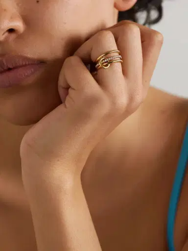 Spinelli Kilcollin Sonny Set Of Three 18-karat Gold Diamond Rings | Thumbnail 2