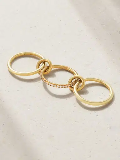 Spinelli Kilcollin Sonny Set Of Three 18-karat Gold Diamond Rings | Thumbnail 3