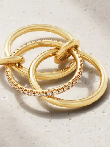 Spinelli Kilcollin Sonny Set Of Three 18-karat Gold Diamond Rings | Thumbnail 4