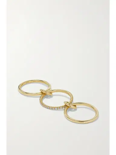 Spinelli Kilcollin Sonny Set Of Three 18-karat Gold Diamond Rings | Thumbnail 5