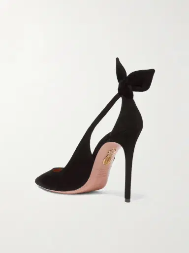 Aquazzura Bow Tie 105 Suede Pumps | Thumbnail 3 Aquazzura Bow Tie 105 Suede Pumps | Thumbnail 3