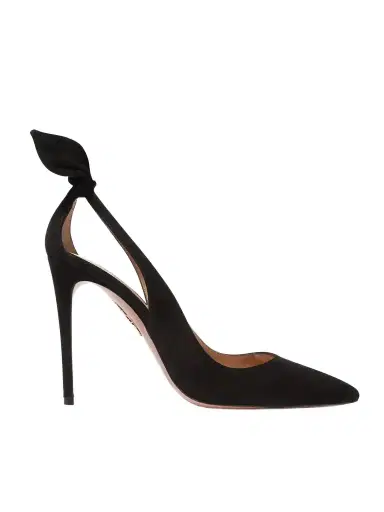 Aquazzura Bow Tie 105 Suede Pumps | Thumbnail 1 Aquazzura Bow Tie 105 Suede Pumps | Thumbnail 1