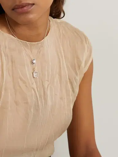 Mateo Initial 14-karat Gold, Quartz And Diamond Necklace | Thumbnail 2