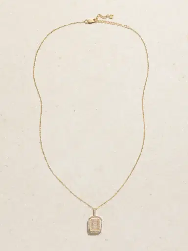 Mateo Initial 14-karat Gold, Quartz And Diamond Necklace | Thumbnail 4