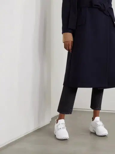 Roger Vivier Viv Run Crystal-embellished Mesh And Leather Slip-on Sneakers | Thumbnail 2 Roger Vivier Viv Run Crystal-embellished Mesh And Leather Slip-on Sneakers | Thumbnail 2