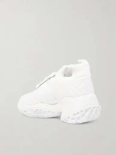Roger Vivier Viv Run Crystal-embellished Mesh And Leather Slip-on Sneakers | Thumbnail 3 Roger Vivier Viv Run Crystal-embellished Mesh And Leather Slip-on Sneakers | Thumbnail 3