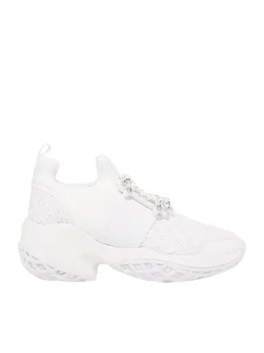 Roger Vivier Viv Run Crystal-embellished Mesh And Leather Slip-on Sneakers | Thumbnail 1 Roger Vivier Viv Run Crystal-embellished Mesh And Leather Slip-on Sneakers | Thumbnail 1
