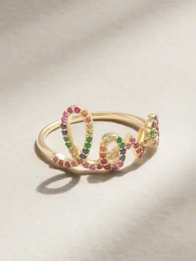 Sydney Evan Large Love 14-karat Gold Multi-stone Ring | Thumbnail 1 Sydney Evan Large Love 14-karat Gold Multi-stone Ring | Thumbnail 1