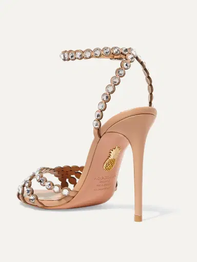 Aquazzura Tequila 105 Crystal-embellished Leather Sandals | Thumbnail 3