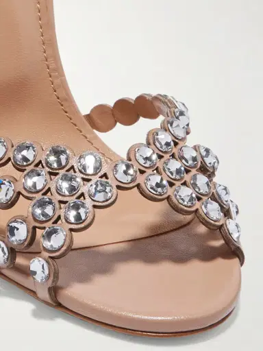 Aquazzura Tequila 105 Crystal-embellished Leather Sandals | Thumbnail 5