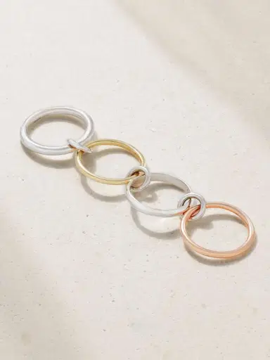 Spinelli Kilcollin Hyacinth Set Of Four 18-karat Yellow And Rose Gold And Sterling Silver Rings | Thumbnail 3