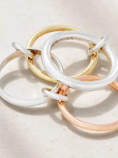 Spinelli Kilcollin Hyacinth Set Of Four 18-karat Yellow And Rose Gold And Sterling Silver Rings | Thumbnail 4