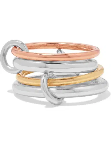 Spinelli Kilcollin Hyacinth Set Of Four 18-karat Yellow And Rose Gold And Sterling Silver Rings | Thumbnail 5