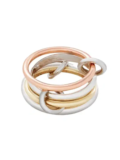 Spinelli Kilcollin Hyacinth Set Of Four 18-karat Yellow And Rose Gold And Sterling Silver Rings | Thumbnail 1