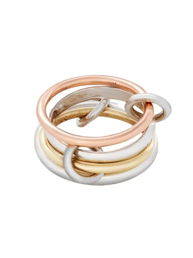 Spinelli Kilcollin Hyacinth Set Of Four 18-karat Yellow And Rose Gold And Sterling Silver Rings