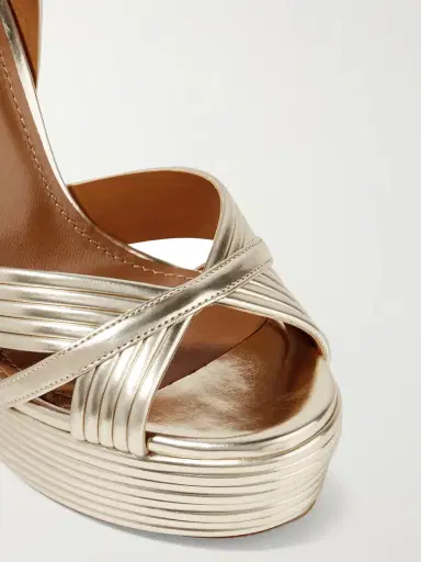 Aquazzura Sundance 140 Metallic Leather Platform Sandals | Thumbnail 4 Aquazzura Sundance 140 Metallic Leather Platform Sandals | Thumbnail 4
