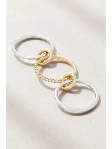 Spinelli Kilcollin Sonny Set Of Three 18-karat White, Yellow And Rose Gold Diamond Rings | Thumbnail 3