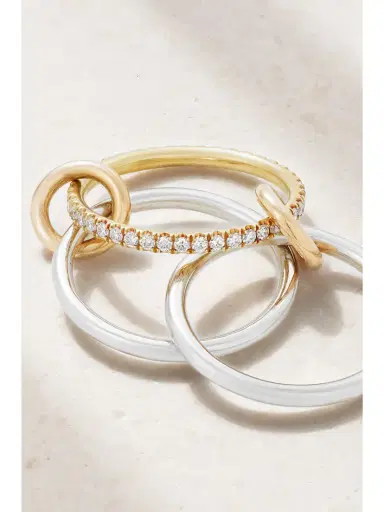 Spinelli Kilcollin Sonny Set Of Three 18-karat White, Yellow And Rose Gold Diamond Rings | Thumbnail 4