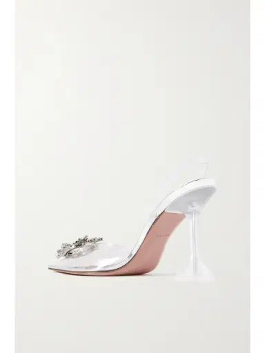 Amina Muaddi Begum Crystal-embellished Pvc Slingback Pumps | Thumbnail 3