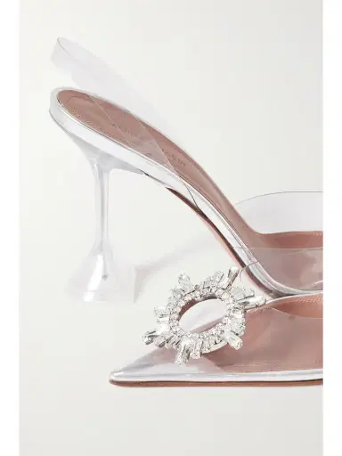Amina Muaddi Begum Crystal-embellished Pvc Slingback Pumps | Thumbnail 4