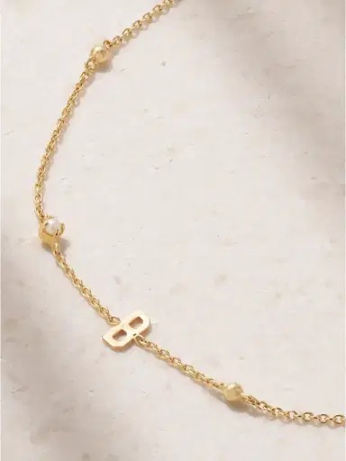STONE AND STRAND Initial 14-karat Gold Pearl Bracelet | Thumbnail 4 STONE AND STRAND Initial 14-karat Gold Pearl Bracelet | Thumbnail 4