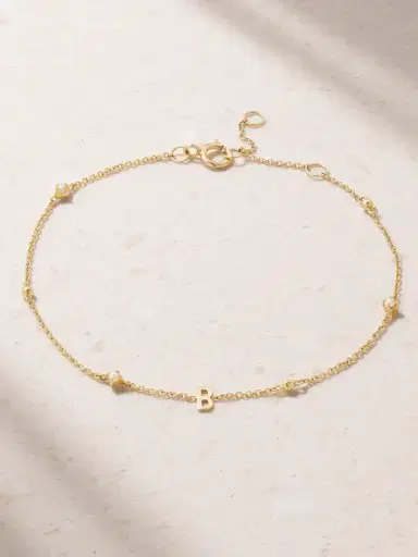 STONE AND STRAND Initial 14-karat Gold Pearl Bracelet | Thumbnail 6 STONE AND STRAND Initial 14-karat Gold Pearl Bracelet | Thumbnail 6