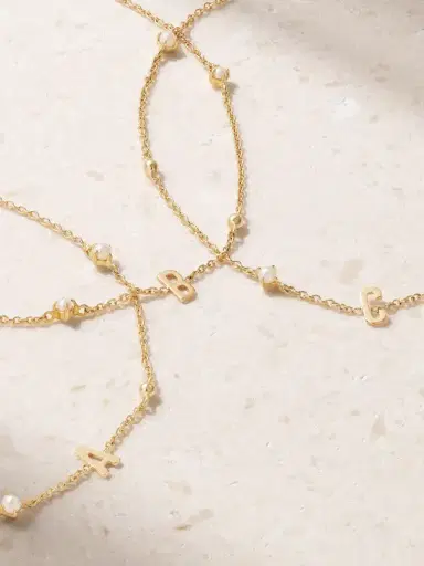 STONE AND STRAND Initial 14-karat Gold Pearl Bracelet | Thumbnail 1 STONE AND STRAND Initial 14-karat Gold Pearl Bracelet | Thumbnail 1