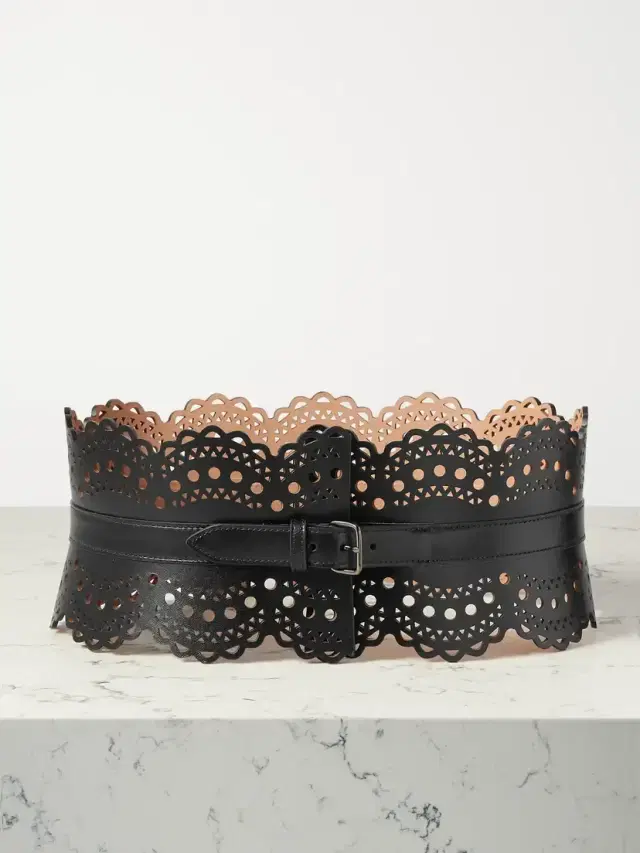 Laser-cut Leather Waist Belt