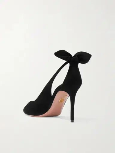 Aquazzura Bow Tie 85 Suede Pumps | Thumbnail 3