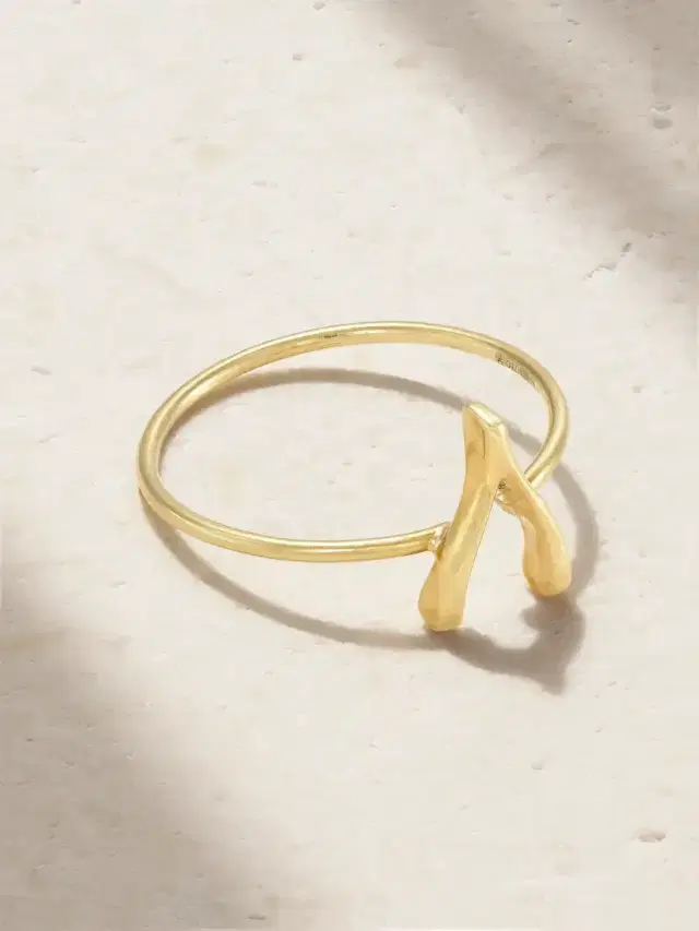 Mini Wishbone 18-karat Gold Ring