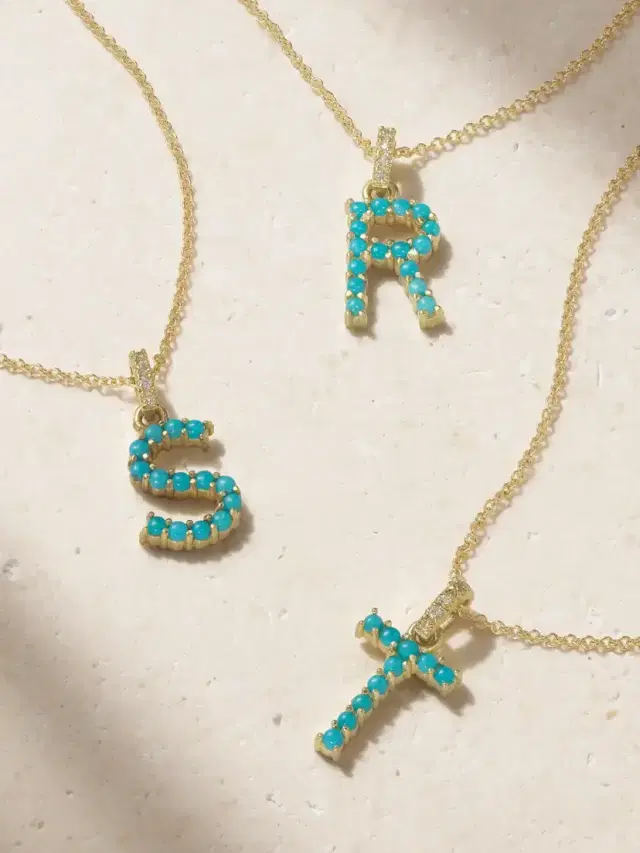 Initial 18-karat Gold Diamond Necklace