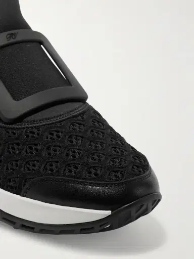 Roger Vivier Viv Run Mesh And Leather Sneakers | Thumbnail 4 Roger Vivier Viv Run Mesh And Leather Sneakers | Thumbnail 4